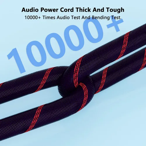 Miniatura 6 de Monosaudio Cable de alimentación de CA de audio de alta fidelidad de 12 AWG de cobre puro OFC de alta pureza, cable de alimentación audiófilo de 125