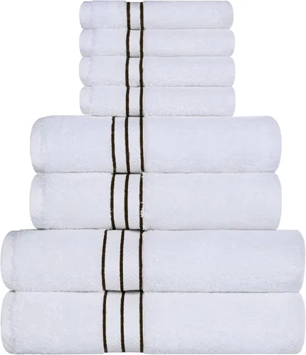 Miniatura 21 de Juego de toallas de baño de algodón turco ultra suave de Superior, juego de 2 piezas, toallas para la ducha, baño, artículos esenciales para el Latte