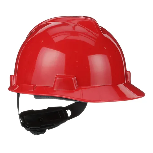 Miniatura 17 de MSA 477484 V-Gard - Casco de seguridad, con suspensión de trinquete Fas-Trac III, carcasa de polietileno, protección anti-impacto superior, correas