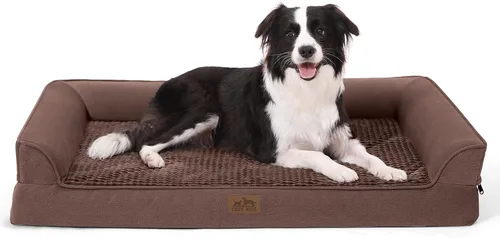 Miniatura 12 de COZY KISS Camas ortopédicas para perros de tamaño grande, sofá XL para mascotas con forro impermeable, sofá de espuma para mascotas de hasta 100 Gris