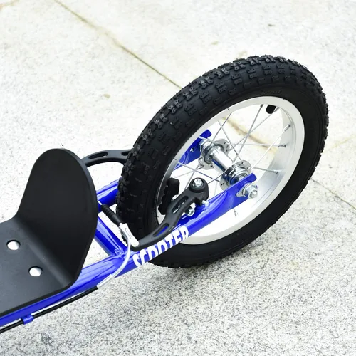 Miniatura 9 de Aosom Youth Scooter Kick Scooter for Kids 5+ with Adjustable Handlebar 16" Front and 12" Rear Dual Brakes Inflatable Wheels Azul