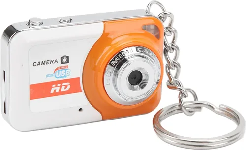 Cámara digital, mini exquisita personalidad moda mini cámara DV, cámara portátil de alta denificación para niños, adolescentes, estudiantes, Naranja