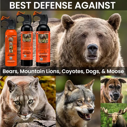 Miniatura 2 de UDAP Pepper Power 12VHP Safety Orange Bear Spray Self Defense Deterrent with Hip Holster and Belt for Camping, Hiking, Fishing, Powerful Blast