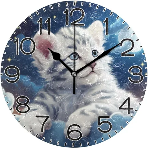 Miniatura 11 de ALAZA Reloj de pared con diseño de pájaros en rama, funciona con pilas, silencioso, de cuarzo, analógico, rústico, estilo rural, redondo, decoración