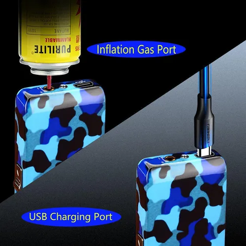 Miniatura 6 de Arc Jet - Encendedor de llama, 2 en 1, eléctrico recargable por USB, a prueba de viento, encendedor infinito, butano recargable para puros