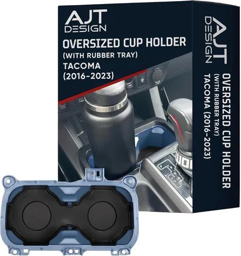 Miniatura 10 de AJT DESIGN Portavasos de gran tamaño con bandeja compatible con Toyota Tacoma 2016-2023 Se adapta a botellas de 3.65 pulgadas Organizador