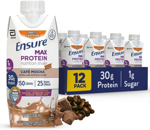 Miniatura 15 de Ensure Max Protein Nutrition Batido, con 0.03 onzas de proteína, 0.03 onzas de azúcar, batido alto en proteínas, pastel de queso de cereza, 11 onzas