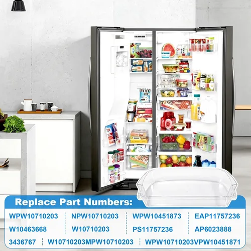 Miniatura 3 de Contenedor de puerta de 2 galones WPW10710203 para Whirlpool Kenmore Refrigerador Reemplazar W10710203 W10451871 W10463668 W10710203 WPW10710203VP