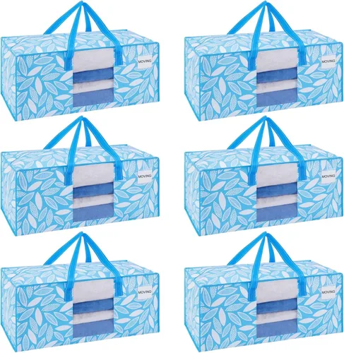 Miniatura 18 de VENO Paquete de 4 bolsas de mudanza resistentes, bolsas de embalaje transparentes para una fácil visibilidad, alternativa a las cajas de mudanza