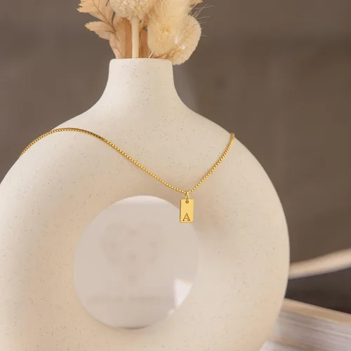 Miniatura 6 de Collares de oro con inicial para mujer, delicado collar de letra de oro de 14 quilates, collar con colgante de oro de 14 quilates, collar