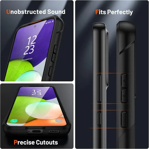 Miniatura 4 de Jeylly Funda para Samsung Galaxy A52 5G, Galaxy A52 Funda para teléfono con protector de pantalla híbrida de silicona antiarañazos, funda de defensa
