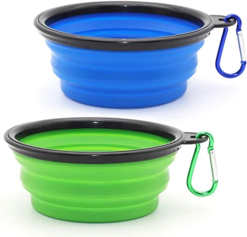 Miniatura 26 de Tazón para Perros Cuencos Plegables para Mascotas, Paquete de 2 Cuencos Plegables de Agua para Perros para Gatos y Perros, Plato Portátil de Verde +