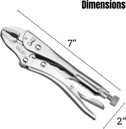 Miniatura 3 de Mr. Pen - Alicates de bloqueo, 7 pulgadas, mandíbula curvada Alloy Steel Locking Pliers with Wire Cutter, Locking Adjustable Wrench, Locking