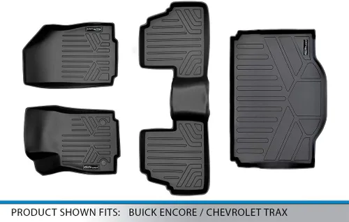Miniatura 6 de SMARTLINER Juego de alfombrillas de piso de ajuste personalizado de 2 filas y revestimiento de carga compatible con Buick Encore 2013-2022