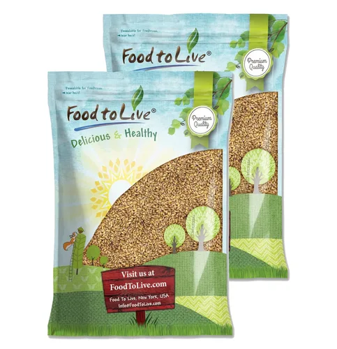 Miniatura 9 de Food to Live Grano de cebada descascarada, 1 libra, 100% grano entero, vegano, ideal para hornear en casa, elaboración de cerveza, molienda. Rico