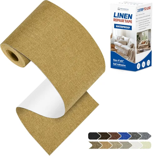 Miniatura 55 de KING MOUNTAIN Parches de reparación de lino fino, tela autoadhesiva, 8 x 11 pulgadas, 2 unidades, multicolor, para sofá de lino (beige)