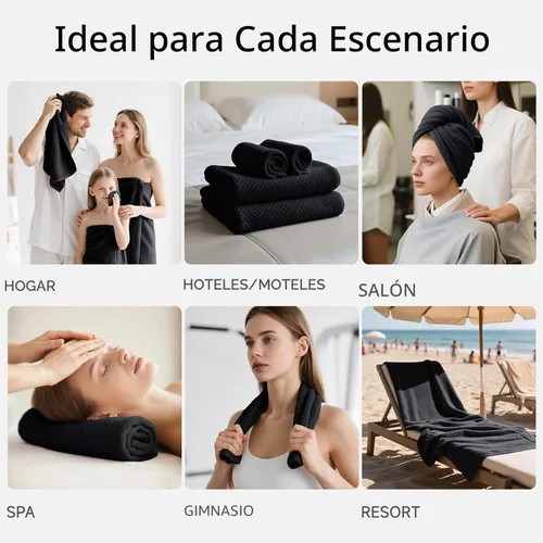 Miniatura 6 de REDKISS Juego de toallas de baño de 6 piezas, 2 paños de baño, 2 toallas de mano, 2 toallas de baño, forro polar coral ultra fibra, súper