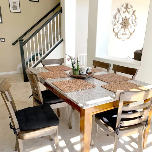 Miniatura 7 de Barnett Almohadilla para silla de comedor con lazos. Gamuza microfibra, microgamuza, reversible, relleno de espuma de látex, se puede lavar a Negro