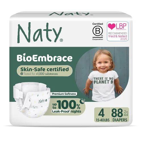 Miniatura 21 de Naty BioEmbrace - Pañales para bebé, certificado seguro para la piel sensible, protección contra fugas de hasta el 100 %, suavidad a base