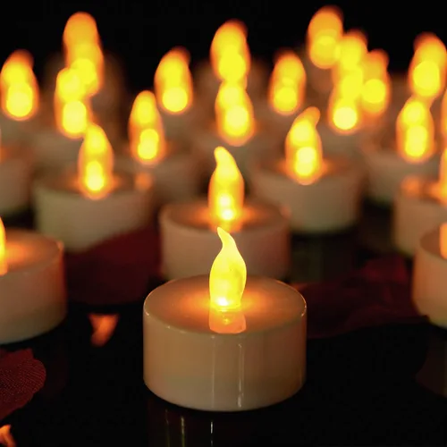 Miniatura 3 de Dura 2 veces más velas sin llama [50 unidades, pilas incluidas], velas de té realistas, velas brillantes parpadeantes, velas sin perfume que