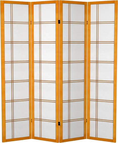 Miniatura 8 de Oriental Furniture - Divisor doble de lona con cruz de 6 pies de alto, palisandro, 6 paneles Rosewood
