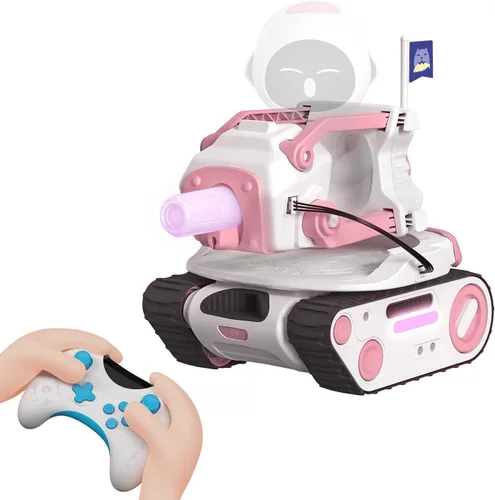 Miniatura 8 de Panxer+Maticontroller - Tanque de batalla RC compatible con robots Eilik en color azul/rosa/DQ/plateado, juguetes de vehículos rastreadores