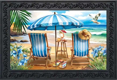 Miniatura 6 de Briarwood Lane Tapete con diseño de día de verano para interiores y exteriores, escena de playa, humor de perro, 18 x 30 pulgadas