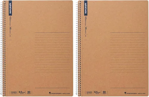Miniatura 7 de Maruman N237 - Cuaderno con anillas, 0.26 pulgadas (0.256 in), a rayas, básico, A5, 40 piezas, juego de 10