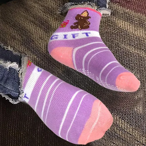 Miniatura 33 de Tphon Calcetines para niños pequeños con empuñaduras, 12 pares de calcetines antideslizantes de algodón para niños y niñas de 1 a 7 años