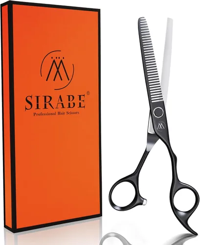 Miniatura 7 de Sirabe Tijeras profesionales para adelgazar el cabello, cuchillas extremadamente afiladas de 6.5 pulgadas para adelgazar el cabello con estuche