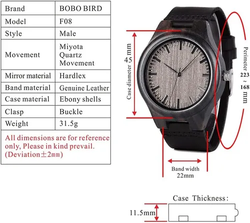 Miniatura 8 de Reloj de pulsera en madera con mensaje gravado personalizado para hombre, regalo para esposo, novio, padre, hijo, familiares y amigos