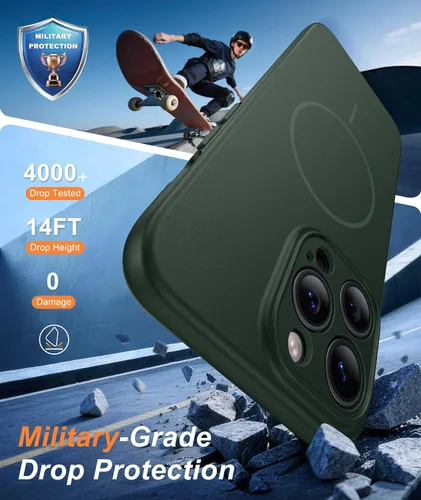 Miniatura 335 de FNTCASE Funda para iPhone 17 Pro: Fundas delgadas translúcidas de color azul claro compatibles con MagSafe, protección completa de la cámara