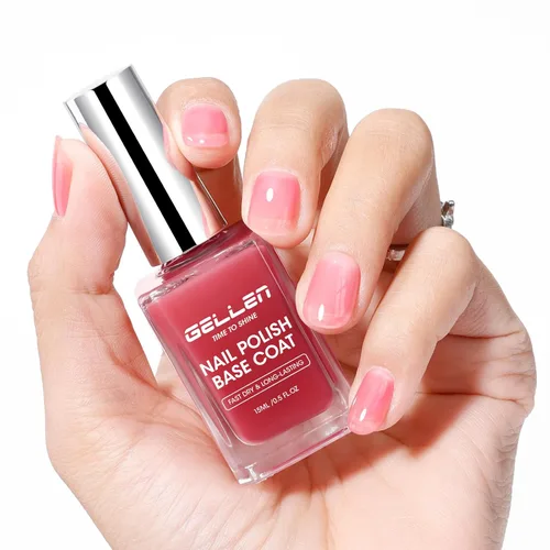Miniatura 15 de GELLEN Esmalte de uñas transparente para capa final, esmalte de uñas brillante y regular, fórmula de calcio fortalece las uñas, secado rápido al