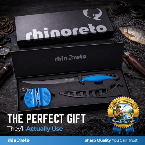 Miniatura 8 de Rhinoreto Cuchillo de filete para pescado, hoja de acero inoxidable alemán flexible y súper afilada de 5-9 pulgadas, cuchillos profesionales