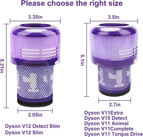 Miniatura 3 de Filtro para aspiradora inalámbrica V12 compatible con Dyson V12 Detect Slim, filtro reemplazable y lavable V12, número de pieza 971517-01