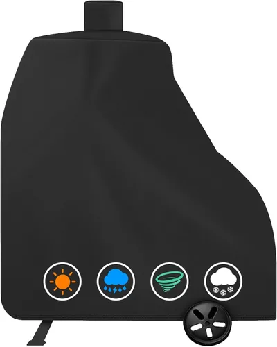 Miniatura 9 de Cubierta resistente para parrilla para ahumador Bradley Smoker 990025, impermeable, eléctrica, para ahumador digital de 4 estantes, resistente al
