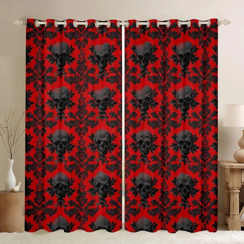 Miniatura 29 de Feelyou Cortinas opacas abstractas modernas de arte abstracto para dormitorio, sala de estar, niños, patrón rojo, gris, negro, patrón de Multi 05