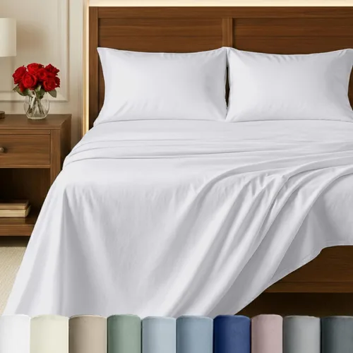 Miniatura 17 de California Design Den Sábanas de Cama 100% Algodón Egipcio - Juego de Sábanas King de Lujo Auténtico Certificado con Bolsillos Profundos, Satén