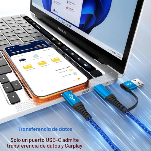 Miniatura 6 de Cable de Carga Múltiple para Cargador de Apple Watch, 4 en 1 Cable Cargador de Teléfono USB A/C con Doble Tipo-C/IP, Cable Magnético iWatch de Nylon
