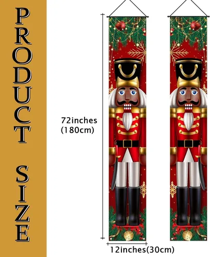 Miniatura 2 de Decoraciones navideñas negras de soldados de Navidad, pancarta para puerta, porche, decoración al aire libre, Navidad, invierno, vacaciones, hogar