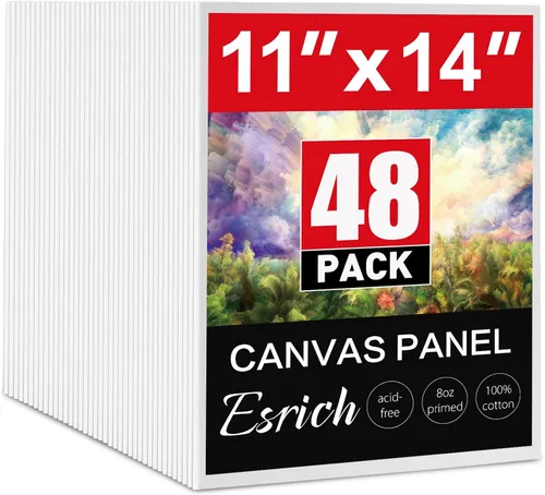 Miniatura 15 de ESRICH Tableros de lienzo para pintar de 8 x 10 pulgadas, paquete de 56 lienzos a granel de 8 x 10 pulgadas para pintar, paneles de lona de algodón