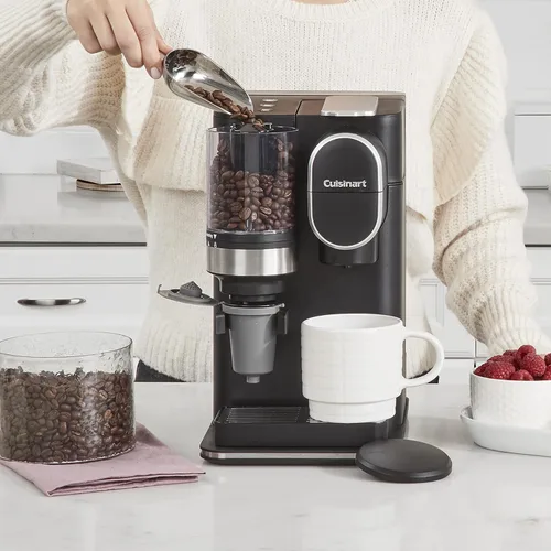 Miniatura 3 de Cuisinart Cafetera de una sola porción + molinillo de café, depósito extraíble de 48 onzas, filtro de café negro DGB-2 y GTF en tono dorado, cono