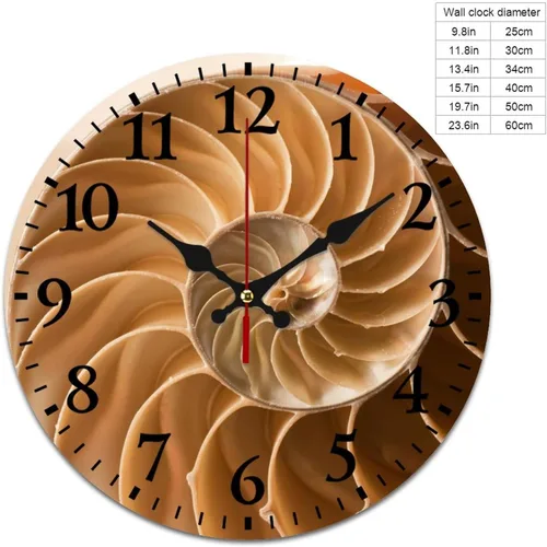 Miniatura 2 de Fibonacci Curve Golden Sección Reloj de pared PVC redondo reloj silencioso sin tictac decorativo para oficina en casa 25cm/9.84in