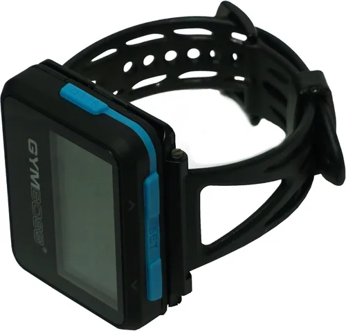 Miniatura 4 de Gymboss Temporizador de intervalos y cronómetro y correa de reloj - Paquete Negro con botones azules