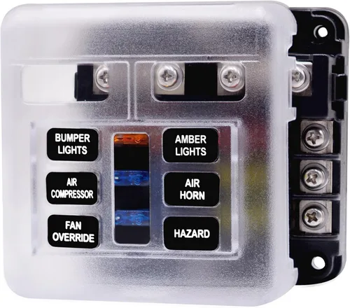 Miniatura 7 de WUPP Bloque de fusibles de 12 voltios, panel de fusibles impermeable para barco con indicador de advertencia LED, cubierta a prueba de humedad, 6
