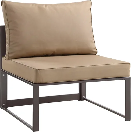 Miniatura 14 de Modway Fortuna otomana de aluminio para patio al aire libre, color blanco y gris Blanco Gris