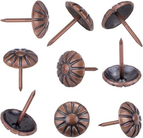 Miniatura 9 de Tachuelas de tapicería para muebles, clavos de tapicería vintage de 3/4 pulgadas, 100 tachuelas de muebles resistentes para tapicería, clavos