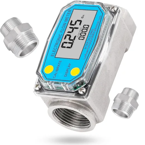 CGOLDENWALL Medidor de flujo de turbina de 1 pulgada 3/4 pulgadas Medidor de combustible de acero inoxidable 2.5 ~ 26GPM Medidor de flujo de líquido