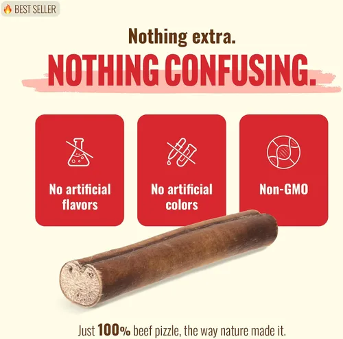 Miniatura 4 de Natural Farm Cold-Dried™ Bully Sticks de 6 pulgadas (5 unidades) - Masticables para perros sin olor, con alto contenido de proteínas, 100% carne