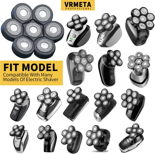 Miniatura 3 de 7 Blades - Cabezales de repuesto para afeitadora eléctrica para hombre, cuchillas flotantes afiladas 7D para afeitadora giratoria (7 cabezales